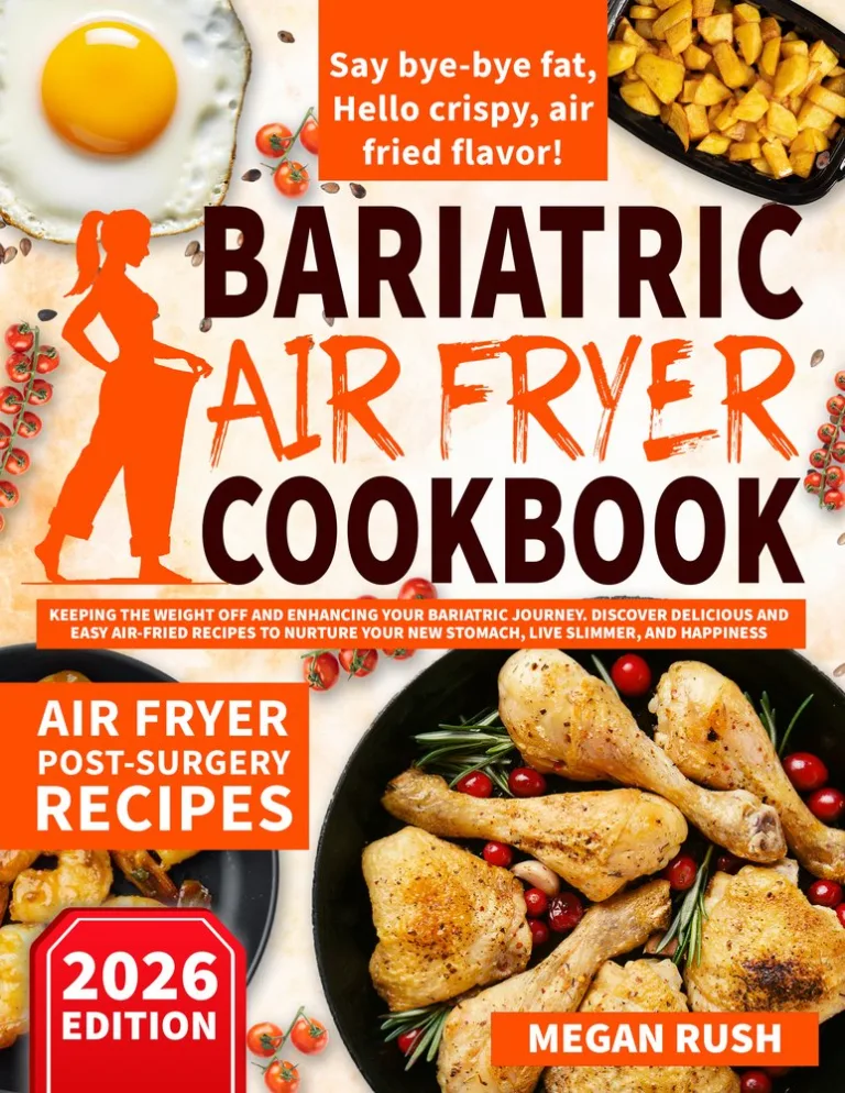 Front cover of the Bariatric Air Fryer Cookbook by Megan Rush, 2026 edition.